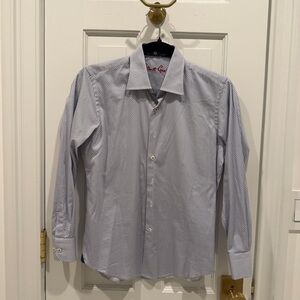 Robert Graham Boys Bubble Pattern Button Down Dress Shirt Size 10-12 M Like New